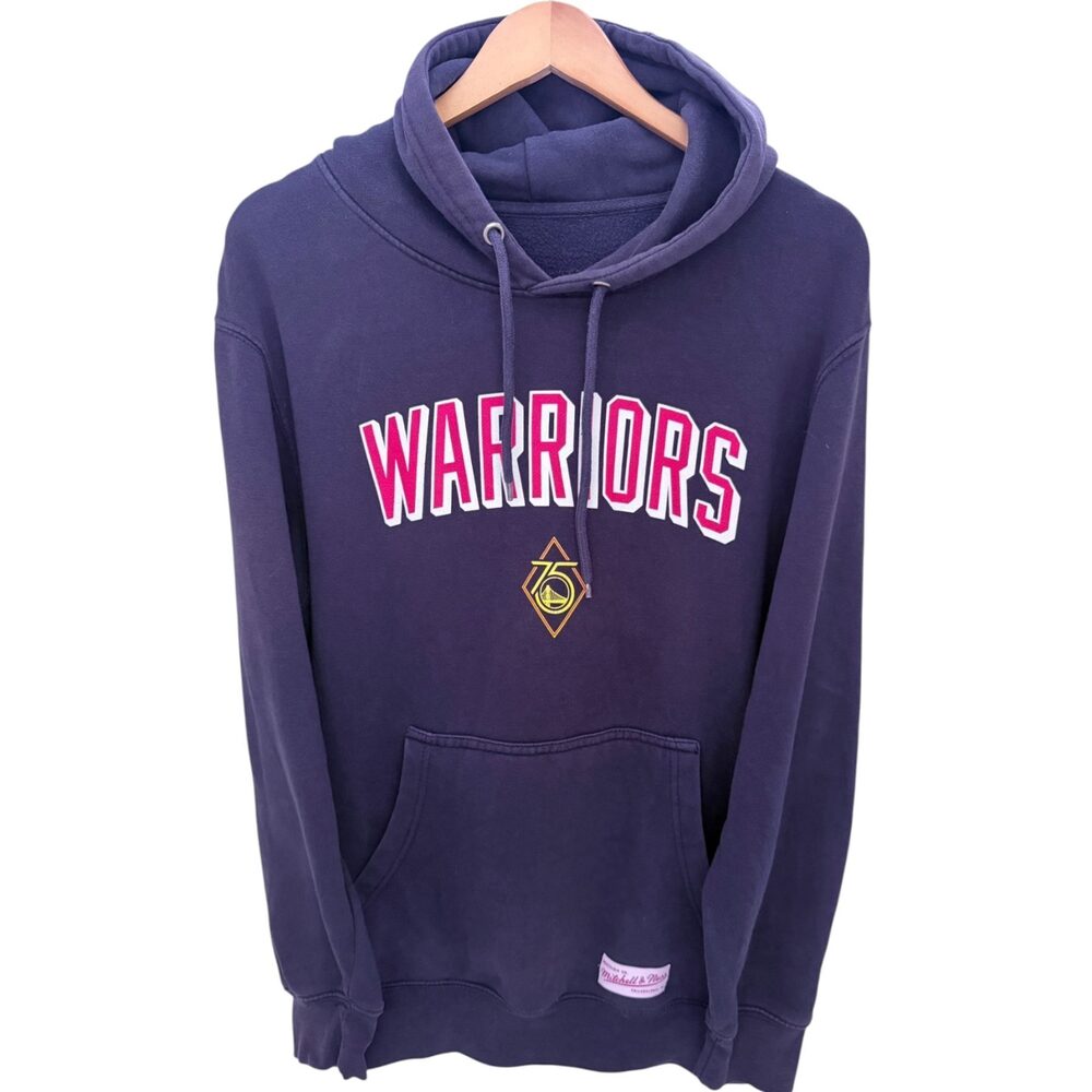 Golden State Warriors Mitchell & Ness Hoodie Men's Medium Navy Blue